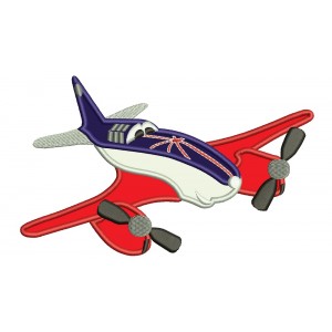 Looks Like Bulldog Airplaine Applique Machine Embroidery Design Digitized Pattern